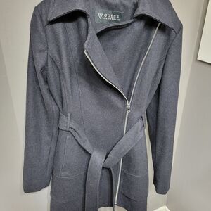 GUESS Women's Charcoal Belted Trench Coat